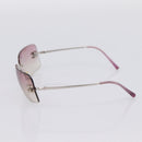CHANEL Sunglasses Metal Silver CC Auth bs36898-5