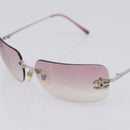 CHANEL Sunglasses Metal Silver CC Auth bs36898-7