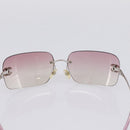 CHANEL Sunglasses Metal Silver CC Auth bs36898-8