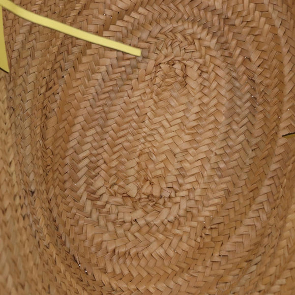 VALENTINO Hand Bag Raffia Beige Gold Auth bs36900V