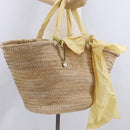 VALENTINO Hand Bag Raffia Beige Gold Auth bs36900V-19
