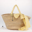 VALENTINO Hand Bag Raffia Beige Gold Auth bs36900V-12