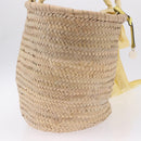 VALENTINO Hand Bag Raffia Beige Gold Auth bs36900V-4