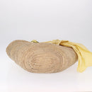 VALENTINO Hand Bag Raffia Beige Gold Auth bs36900V-5