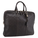 GUCCI GG Canvas Guccissima Bag Leather Dark Brown Gold 201480 Auth bs36901-1