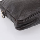 GUCCI GG Canvas Guccissima Bag Leather Dark Brown Gold 201480 Auth bs36901-15