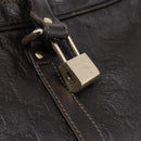 GUCCI GG Canvas Guccissima Bag Leather Dark Brown Gold 201480 Auth bs36901-18