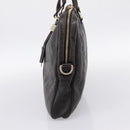 GUCCI GG Canvas Guccissima Bag Leather Dark Brown Gold 201480 Auth bs36901-4