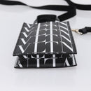 VALENTINO Smartphone Shoulder Bag Leather 2way Black Silver Auth bs36903V-5