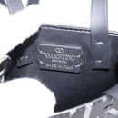VALENTINO Smartphone Shoulder Bag Leather 2way Black Silver Auth bs36903V-11