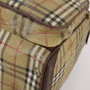 Burberrys Nova Check Boston Bag PVC Beige Gold Auth bs36905-14