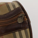 Burberrys Nova Check Boston Bag PVC Beige Gold Auth bs36905-19