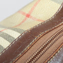 Burberrys Nova Check Boston Bag PVC Beige Gold Auth bs36905-11