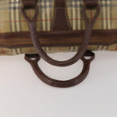 Burberrys Nova Check Boston Bag PVC Beige Gold Auth bs36905-7
