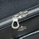 BALLY Carry Case Leather Black Silver Auth bs36906-11
