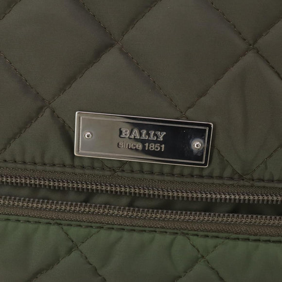 BALLY Carry Case Leather Black Silver Auth bs36906