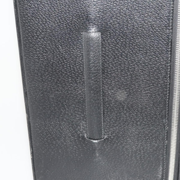 BALLY Carry Case Leather Black Silver Auth bs36906