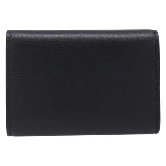 GUCCI Key Case Leather Black Silver Auth bs36907
