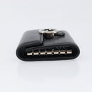 GUCCI Key Case Leather Black Silver Auth bs36907-4