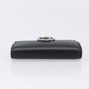 GUCCI Key Case Leather Black Silver Auth bs36907-5