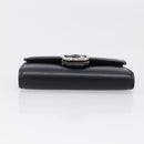 GUCCI Key Case Leather Black Silver Auth bs36907-6