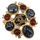 CHANEL Brooch Metal Gold CC Auth bs36908M-1