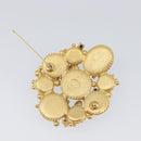 CHANEL Brooch Metal Gold CC Auth bs36908M-10