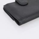 CHANEL COCO Mark Bifold Wallet Caviar Skin Black Gold CC Auth bs36909-16
