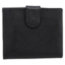 CHANEL COCO Mark Bifold Wallet Caviar Skin Black Gold CC Auth bs36909-2