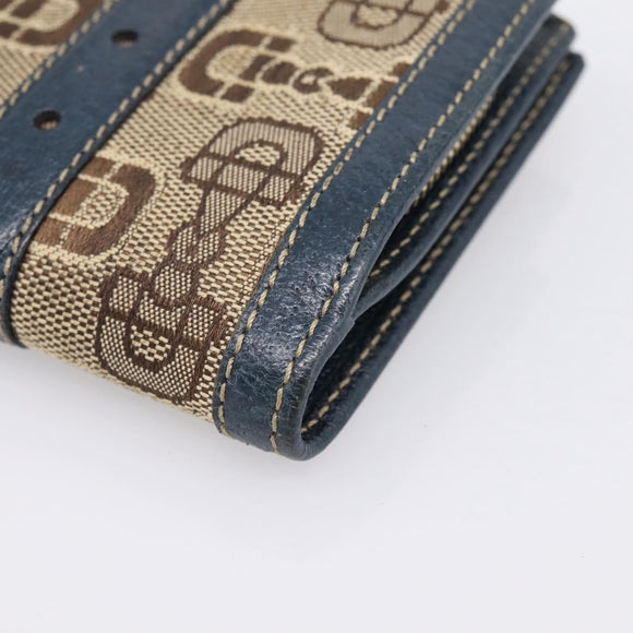 GUCCI Bifold Wallet Canvas Beige Gold Auth bs36910A