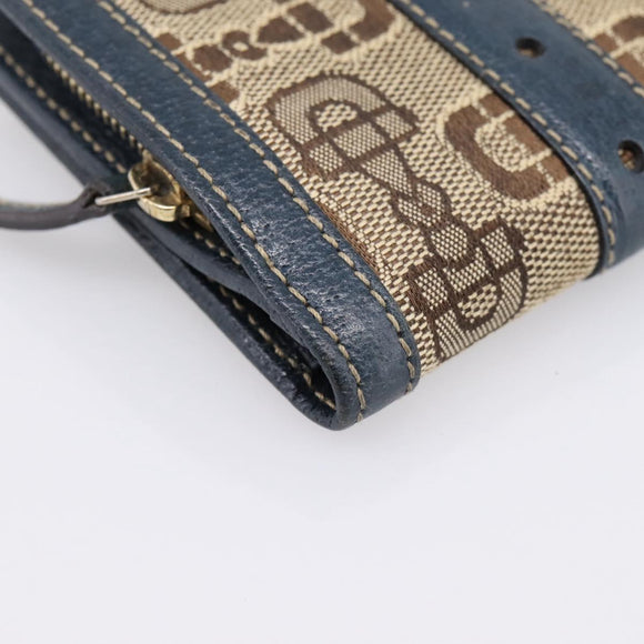 GUCCI Bifold Wallet Canvas Beige Gold Auth bs36910A