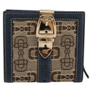 GUCCI Bifold Wallet Canvas Beige Gold Auth bs36910A-2