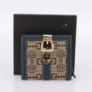 GUCCI Bifold Wallet Canvas Beige Gold Auth bs36910A-24