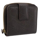 GUCCI GG Canvas Guccissima Wallet Leather Brown Gold 346056 4276 Auth bs36913-1