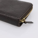 GUCCI GG Canvas Guccissima Wallet Leather Brown Gold 346056 4276 Auth bs36913-10