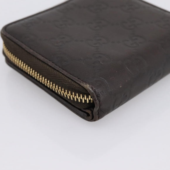 GUCCI GG Canvas Guccissima Wallet Leather Brown Gold 346056 4276 Auth bs36913