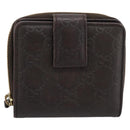 GUCCI GG Canvas Guccissima Wallet Leather Brown Gold 346056 4276 Auth bs36913-2