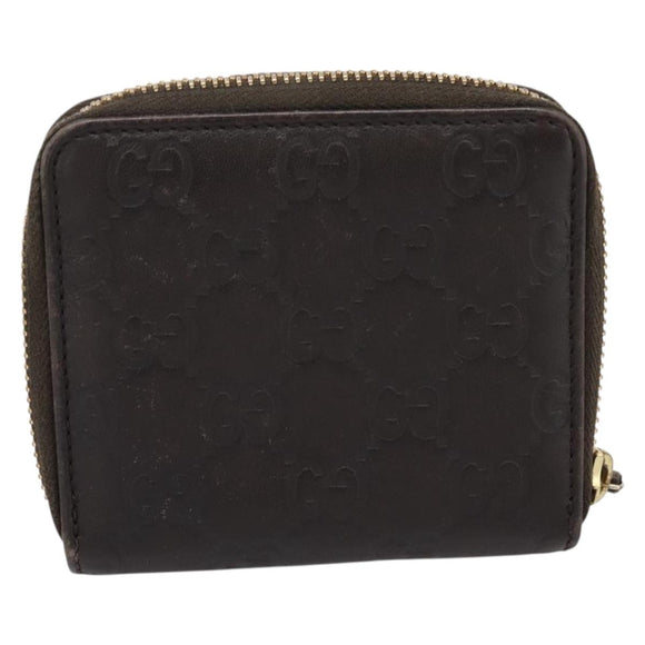 GUCCI GG Canvas Guccissima Wallet Leather Brown Gold 346056 4276 Auth bs36913