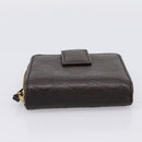 GUCCI GG Canvas Guccissima Wallet Leather Brown Gold 346056 4276 Auth bs36913-7