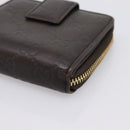 GUCCI GG Canvas Guccissima Wallet Leather Brown Gold 346056 4276 Auth bs36913-8