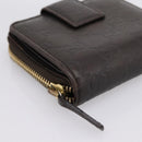 GUCCI GG Canvas Guccissima Wallet Leather Brown Gold 346056 4276 Auth bs36913-9