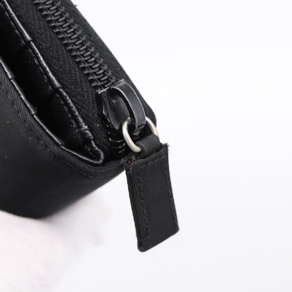 PRADA Bifold Wallet Nylon Black Silver Auth bs36914