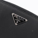 PRADA Bifold Wallet Nylon Black Silver Auth bs36914-17