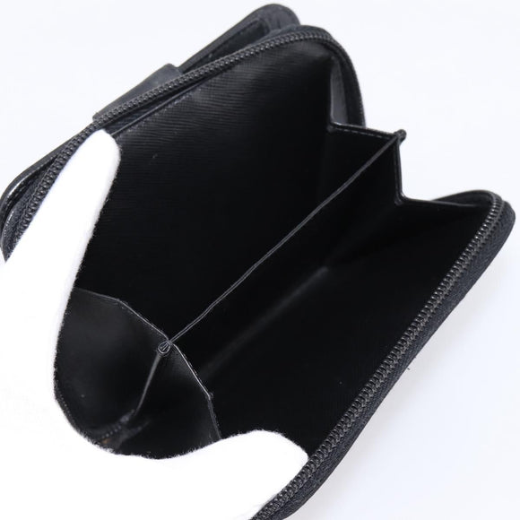 PRADA Bifold Wallet Nylon Black Silver Auth bs36914