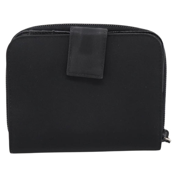 PRADA Bifold Wallet Nylon Black Silver Auth bs36914