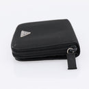PRADA Bifold Wallet Nylon Black Silver Auth bs36914-3