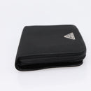 PRADA Bifold Wallet Nylon Black Silver Auth bs36914-4
