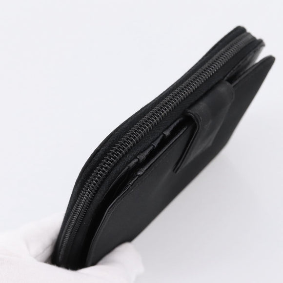 PRADA Bifold Wallet Nylon Black Silver Auth bs36914