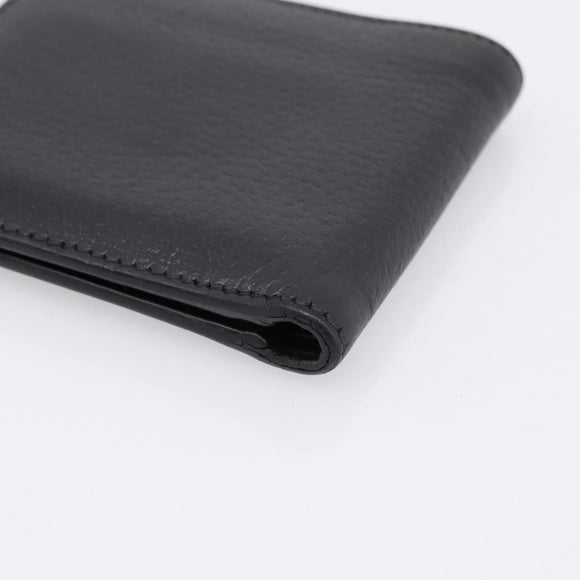 GUCCI GG Marmont Bifold Wallet Leather Black Gold 428725 Auth bs36915