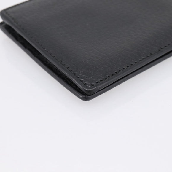 GUCCI GG Marmont Bifold Wallet Leather Black Gold 428725 Auth bs36915